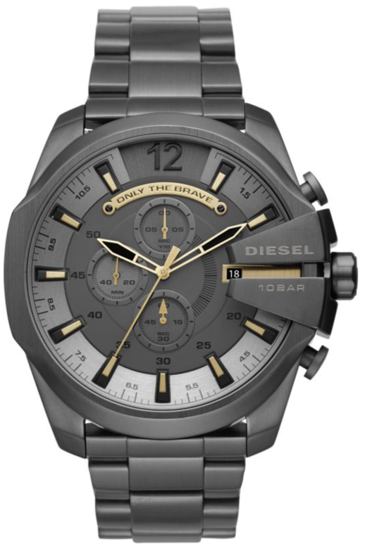 Diesel DZ4466 Mega Chief Chronograph Men's Watch – Grey Dial & Grey Stainless Steel Strap