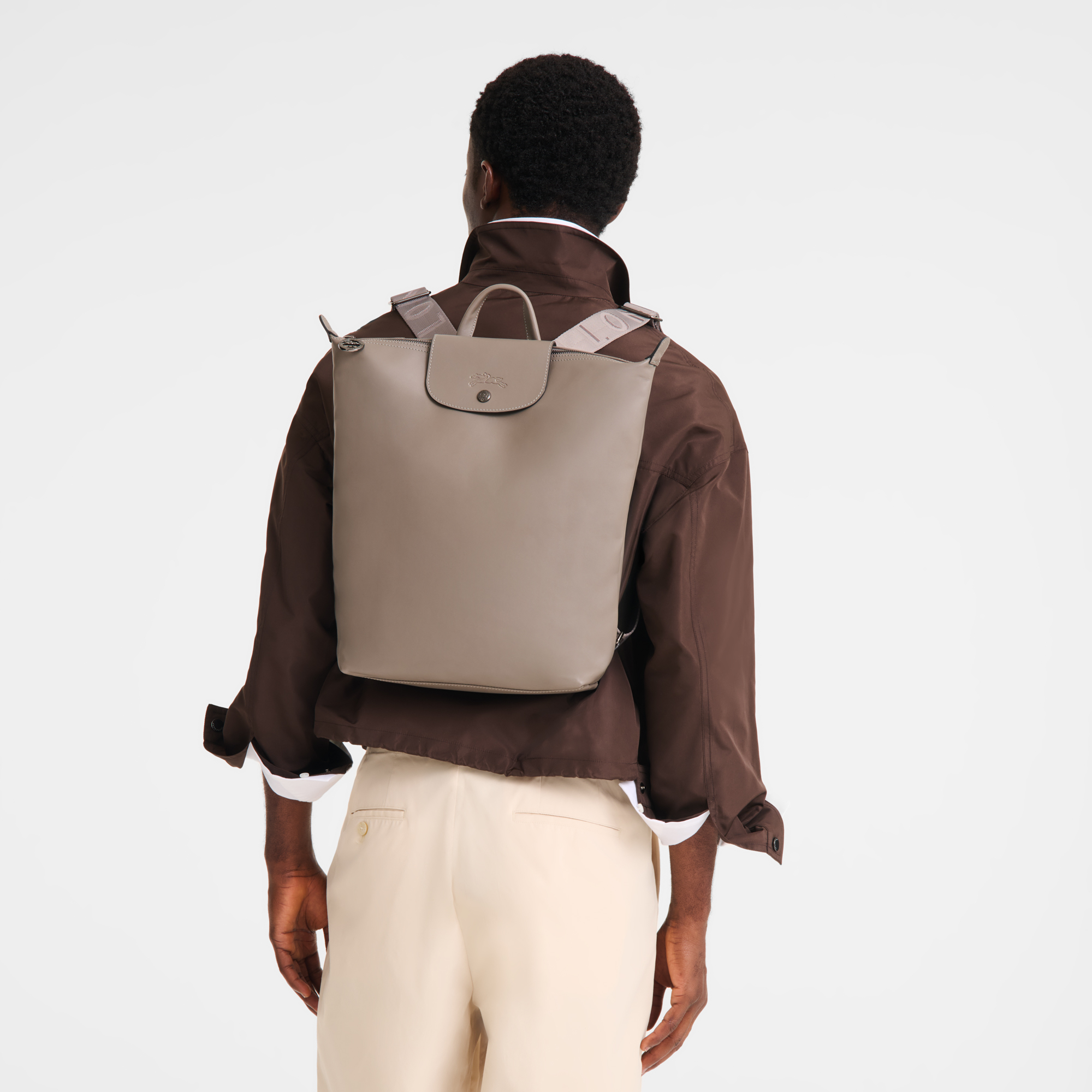 Longchamp Le Pliage Xtra Leather Backpack - Medium - Turtledove