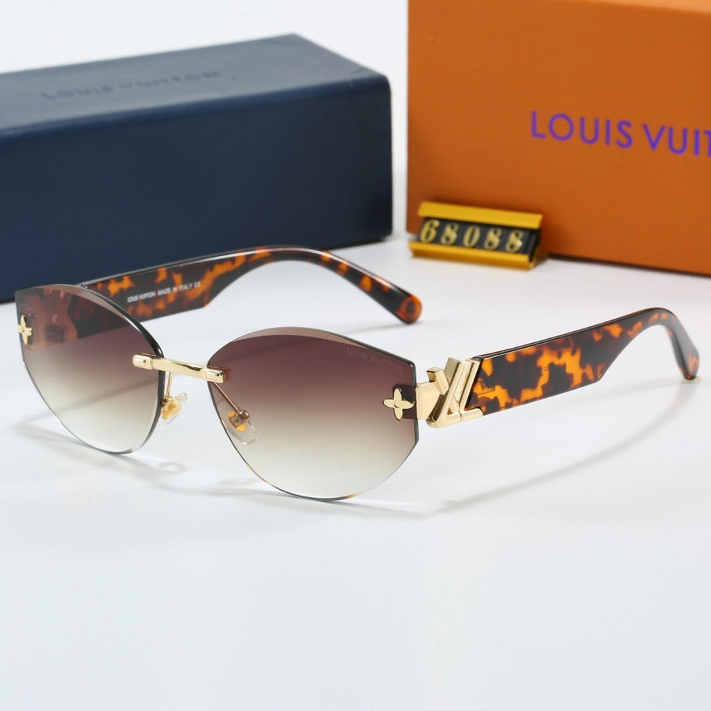 Louis vuitton Rimless Cat-Eye Sunglasses with Side Metal Logo 68088 Cat-Eye