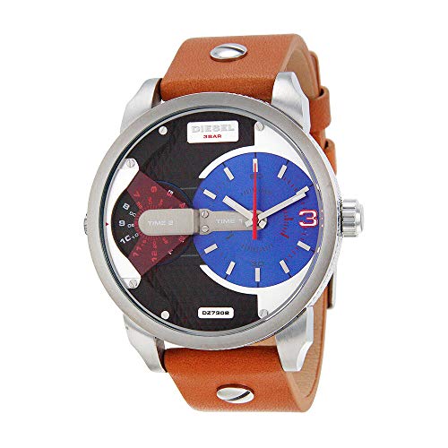Diesel DZ7308 Mini Daddy Chronograph Men's Watch – Blue & Black Dial & Brown Leather Strap