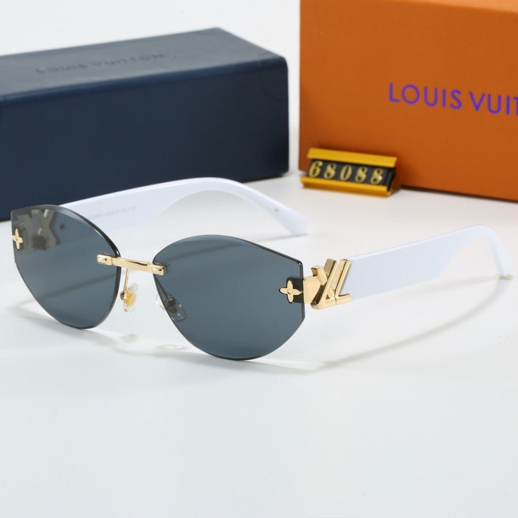 Louis vuitton Rimless Cat-Eye Sunglasses with Side Metal Logo 68088 Cat-Eye
