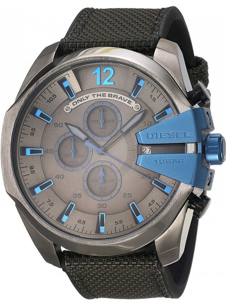 Diesel DZ4500 Mega Chief Chronograph Men's Watch – Black Dial & Black Nylon Strap