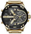 Diesel DZ7333 Mr. Daddy 2.0 Chronograph Men's Watch – Black Dial & Gold Stainless Steel Strap