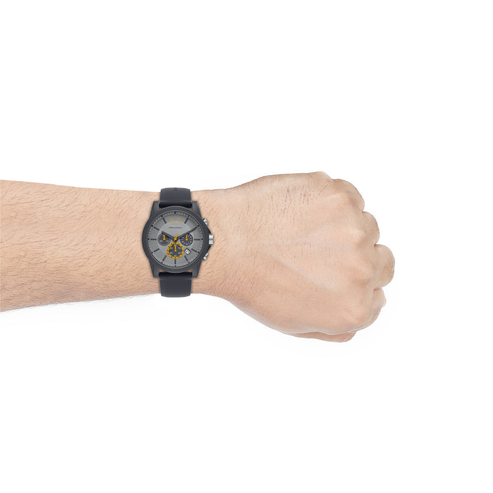 Armani Exchange Outerbanks AX7123 Men's Chronograph Watch – Grey Dial with Grey Silicone Strap