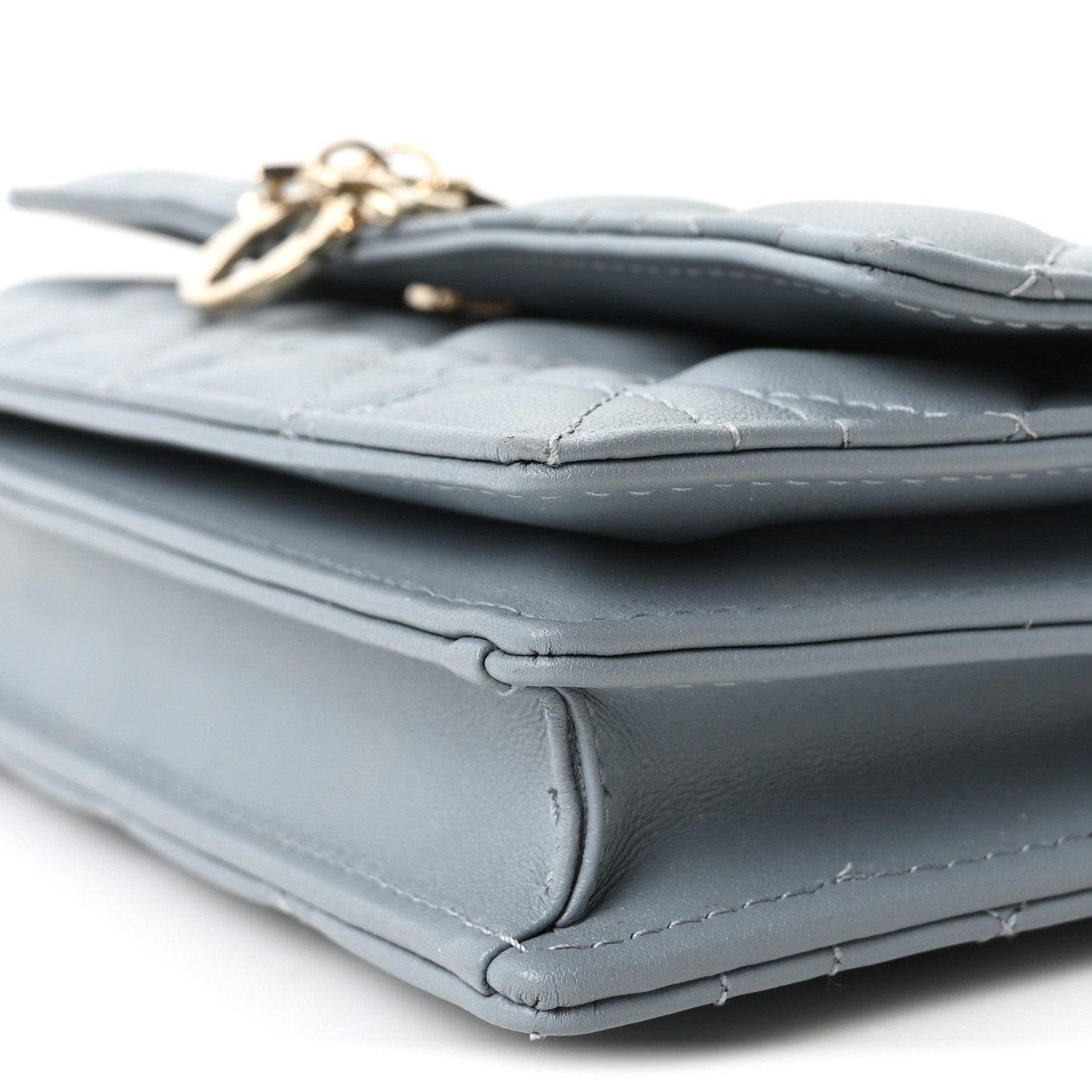 Lambskin Cannage Mini My Dior Top Handle Clutch Cloud Blue