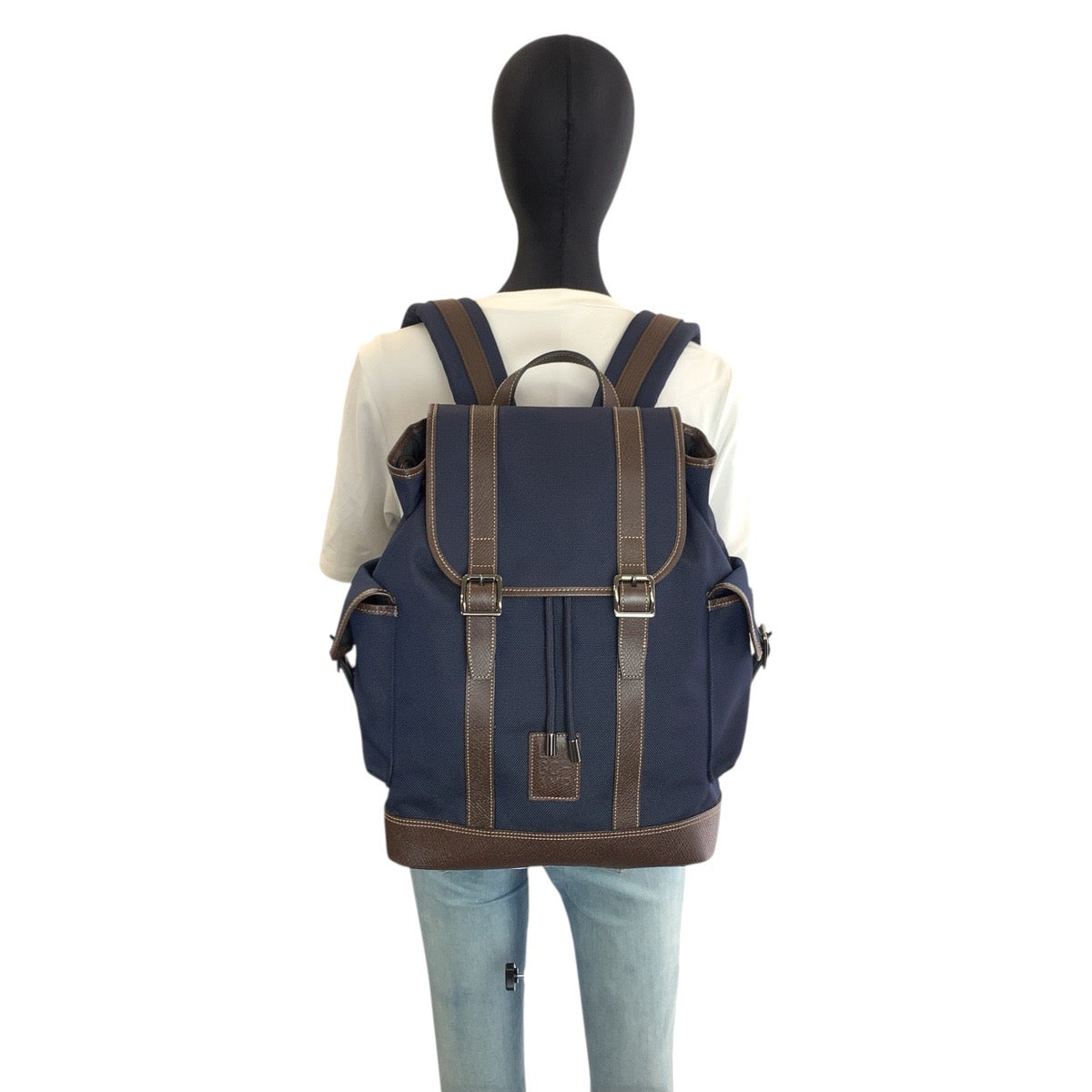 Longchamp Boxford Canvas Leather Backpack